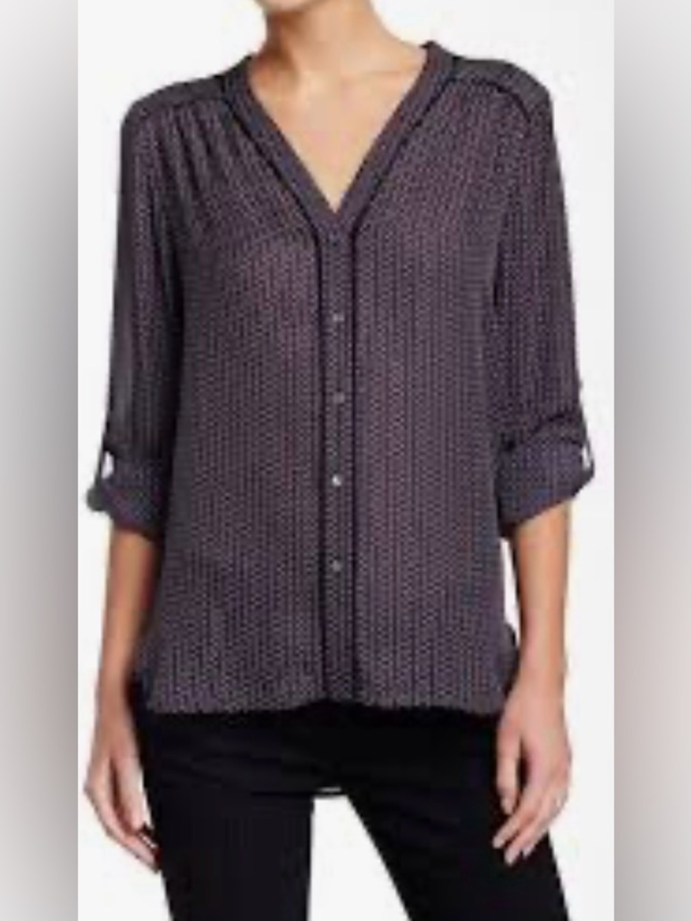 Vince Geometric Print SILK Blouse Size Small